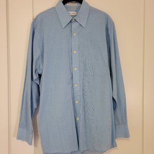 Pierre Cardin Mens Dress Shirt Blue Checkers M